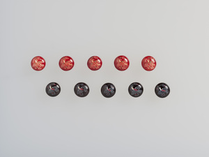 紅牙撥鏤碁子・紺牙撥鏤碁子（正倉院宝物模造）