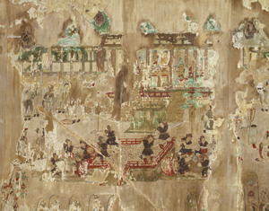 平等院鳳凰堂壁画模写　仏後壁画（阿弥陀浄土図）_1