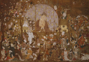 絹本著色釈迦金棺出現図模写_6