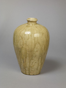 瀬戸　灰釉櫛目文瓶子（和歌山県新宮市丹鶴山出土）_1