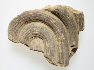 Clay statues (Fragments of hair of bodhisattva), (Excavated from a temple site of Sai-no-o, Tottori)