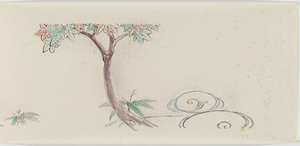 図案（紅葉に笹・藪柑子）（木内家三代資料のうち）