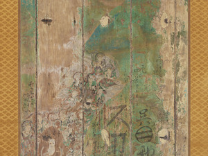 平等院鳳凰堂壁画模写　上品中生図　右扉_3