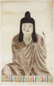 熊野速玉神社神像模写図（紙本著色　正面向ノ神坐像）_1