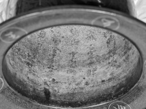 銅製銀象嵌梵字宝相華唐草文香炉_17