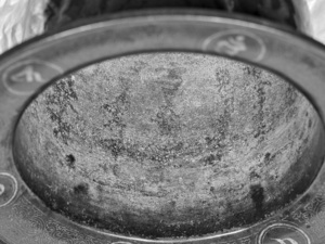 銅製銀象嵌梵字宝相華唐草文香炉_20