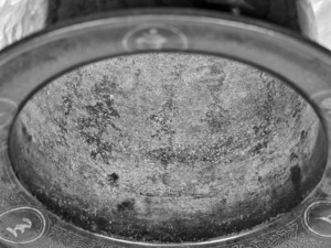 銅製銀象嵌梵字宝相華唐草文香炉_21