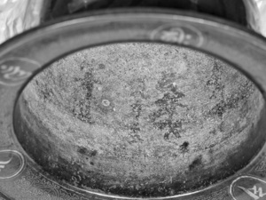 銅製銀象嵌梵字宝相華唐草文香炉_23